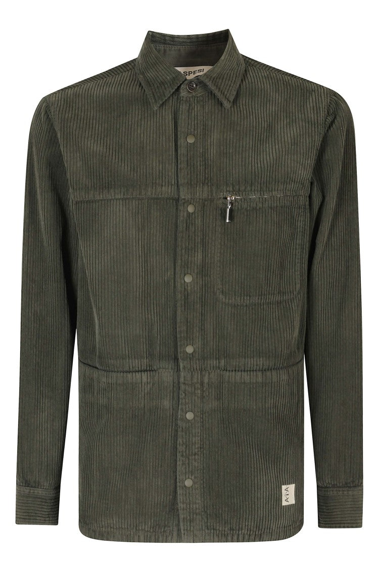 Aspesi Military Snap-Button Utility Cotton Shirt