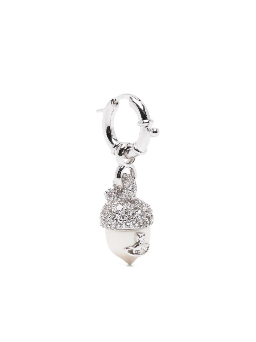 Vivienne Westwood Silver-Tone Faux Pearl Lever-Back Hoop Earrings