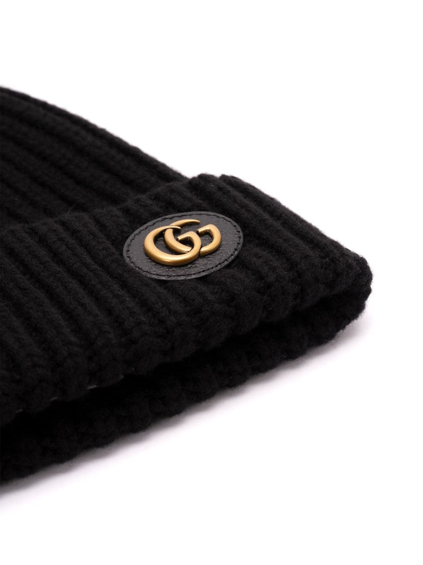 Gucci Victor Ribbed Beanie Leather Patch