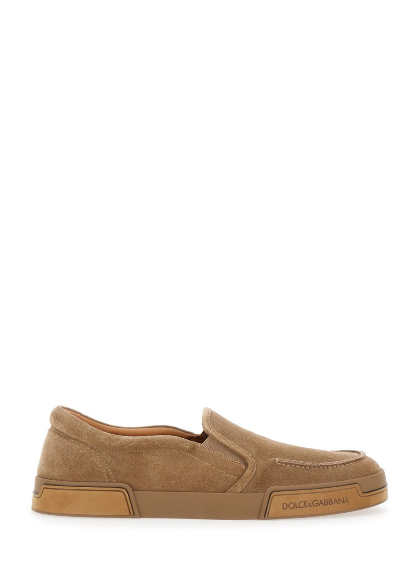 Dolce & Gabbana Brown Suede Slip-On Shoes