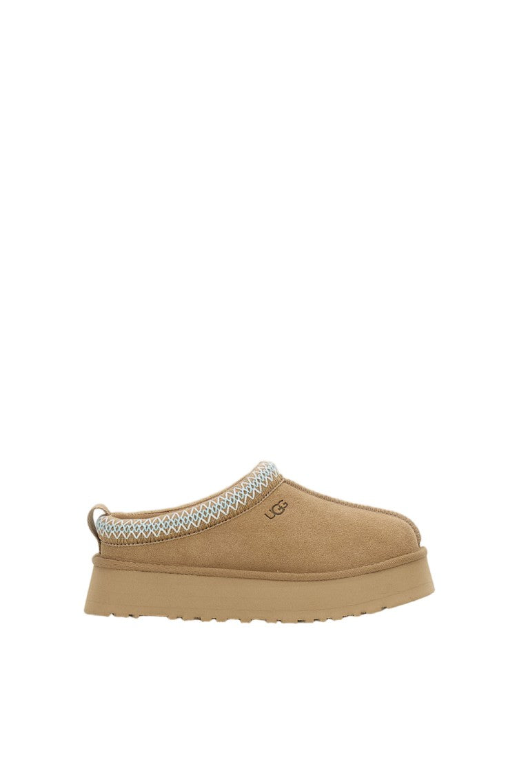 Ugg Beige Tazz Ii Suede Platform Slippers