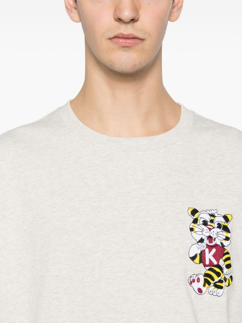 Kenzo Embroidered Tiger Patch Silk Nylon T-Shirt