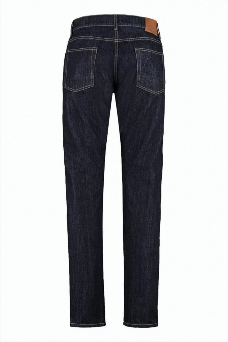 Alexander Mcqueen Dark Indigo Straight-Leg Denim Pants With Five-Pocket Design