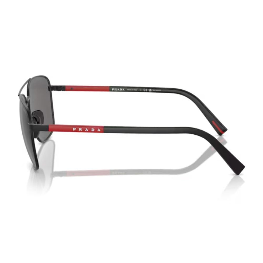 Prada Linea Rossa Ps 54Zs Pilot-Shape Matte Black Metal Sunglasses