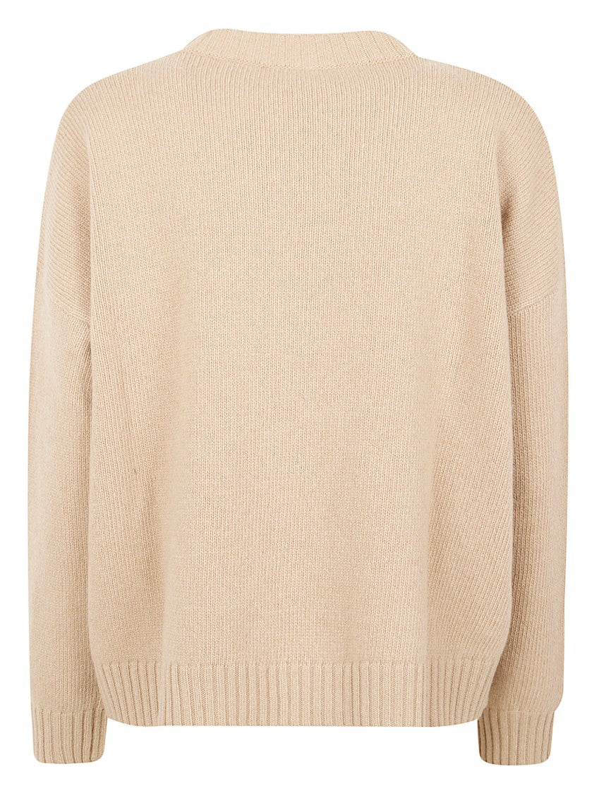 Max Mara Fine-Knit Virgin Wool Long-Sleeved Sweater With Boxy Silhouette
