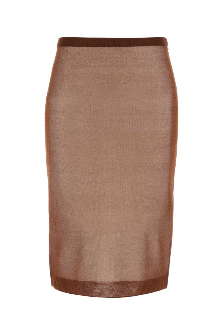 Saint Laurent Chocolate Silk Skirt