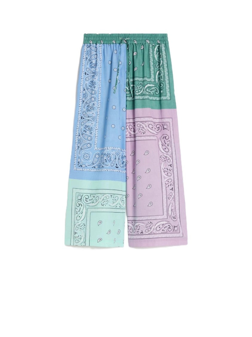 Max Mara Patchwork Wide-Leg Pants With Elastic Waistband