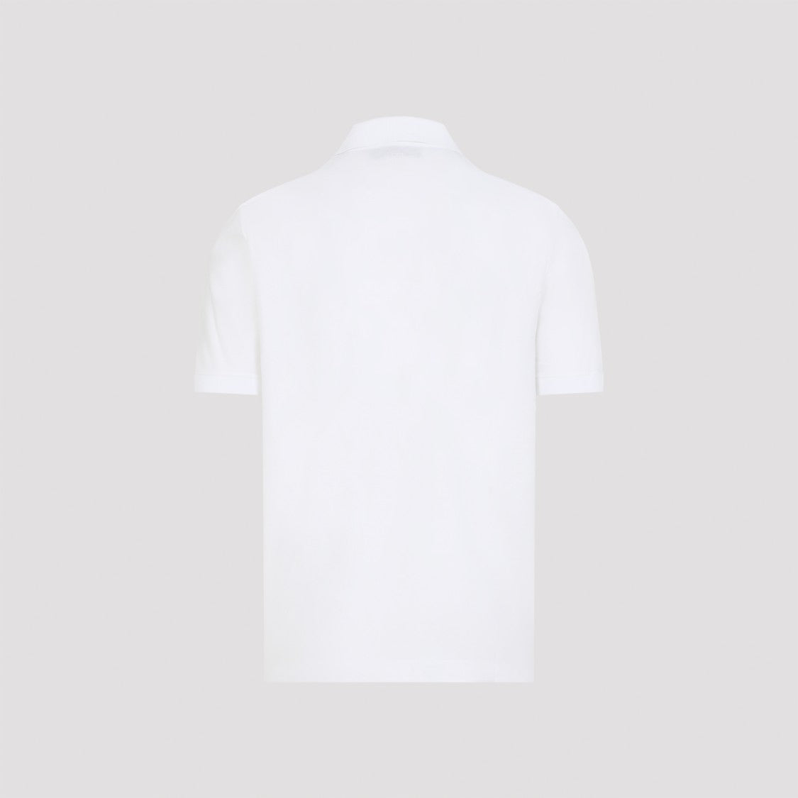 Canali White Short-Sleeve Polo Shirt With Traditional Collar