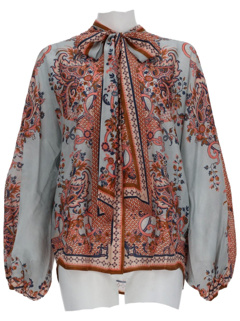Zimmermann Aster Intricate Floral Silk Blouse
