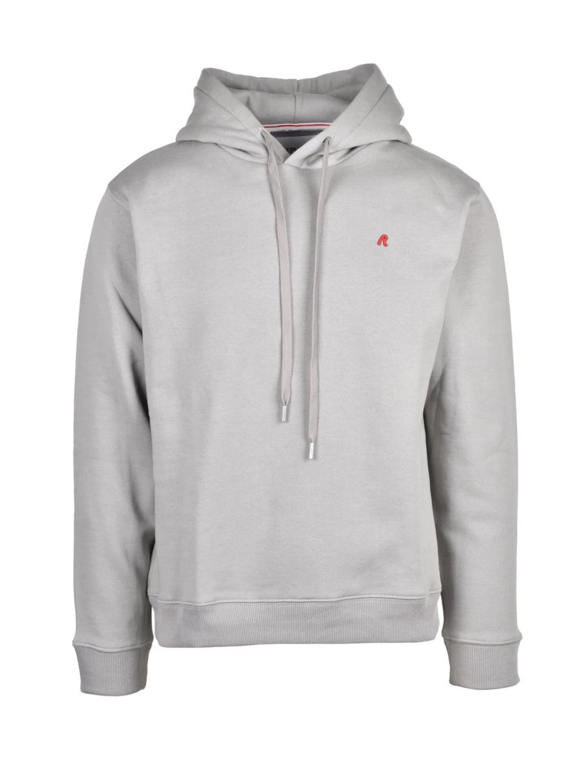 Replay Grey Brushed Cotton-Blend Hoodie