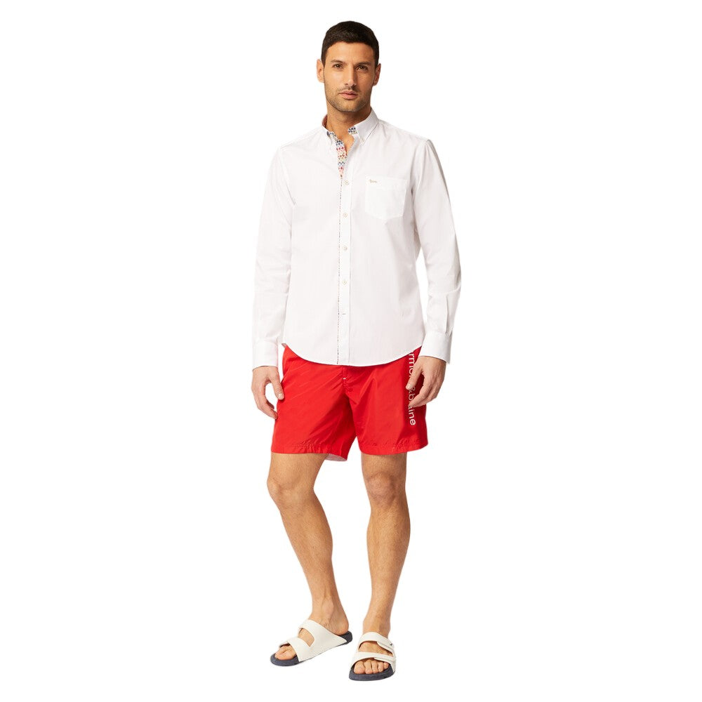 Harmont & Blaine White 100% Cotton Geometric Motif Shirt