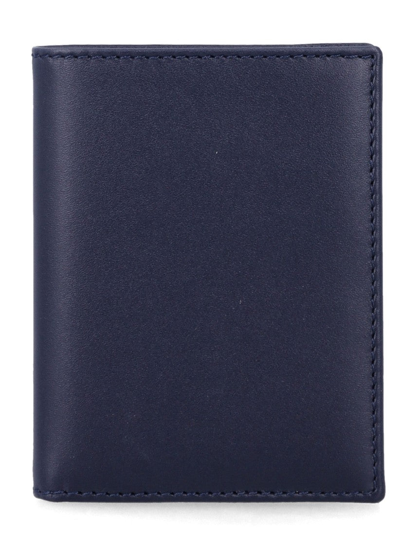 Comme Des Garçons Bi-Fold Wallet With Gold Logo Print