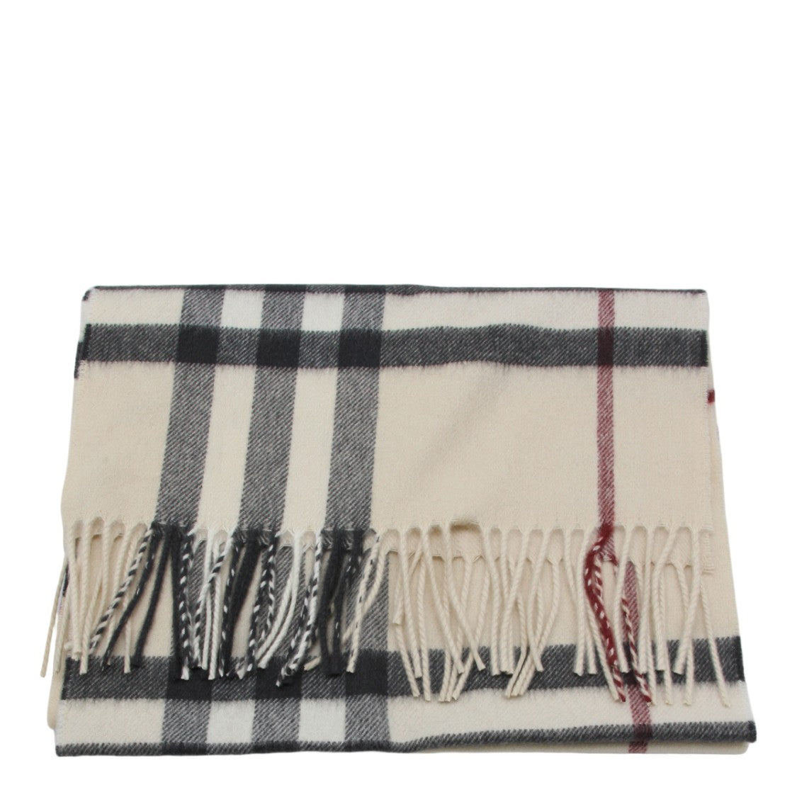 Burberry Classic Check Pattern Scarf With Fringed Edges