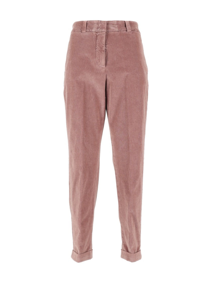 Peserico Velvety Cuffed Hem Relaxed-Fit Straight-Leg Pants