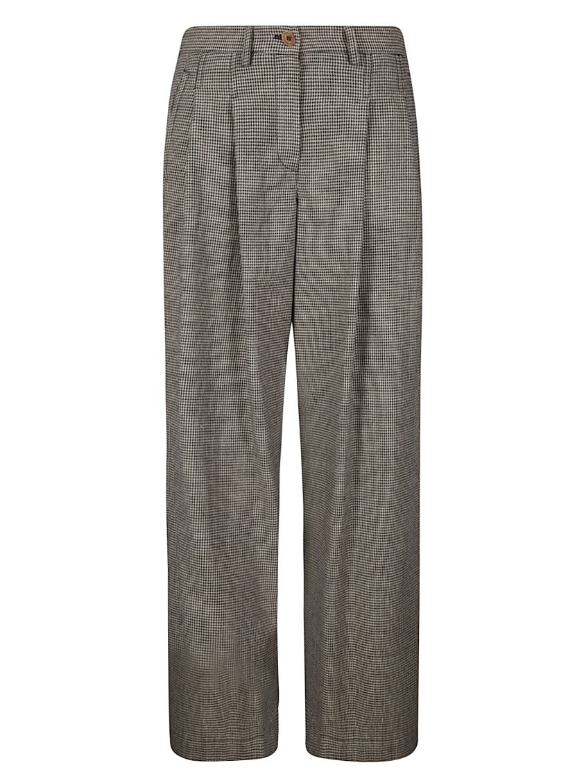 Jejia Lightweight Cotton Trousers With Front Pinces