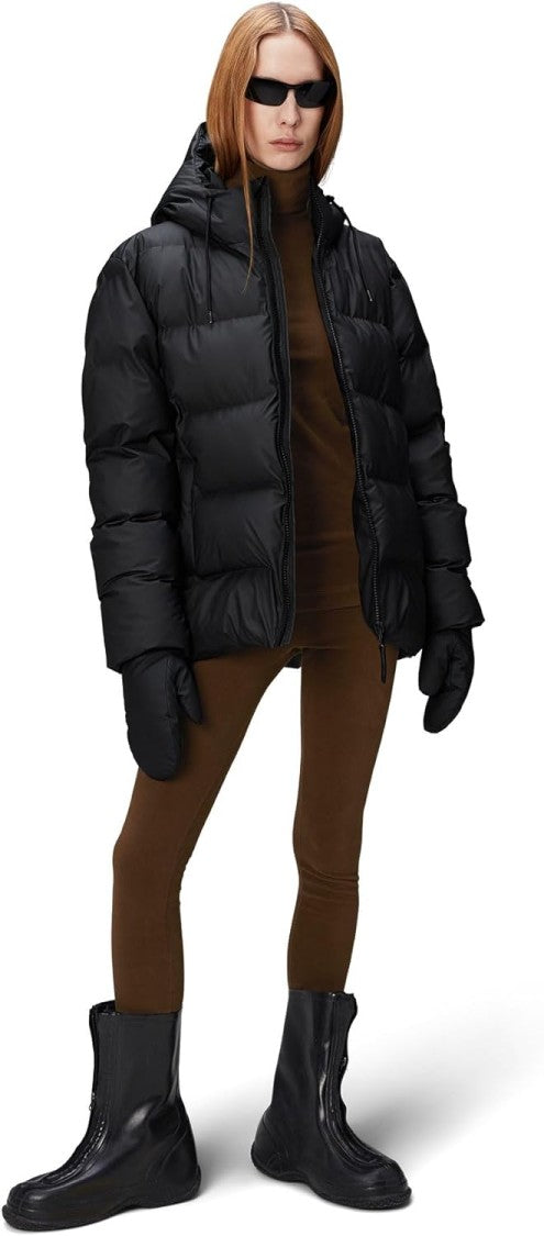 Rains Boxy Black Puffer Jacket