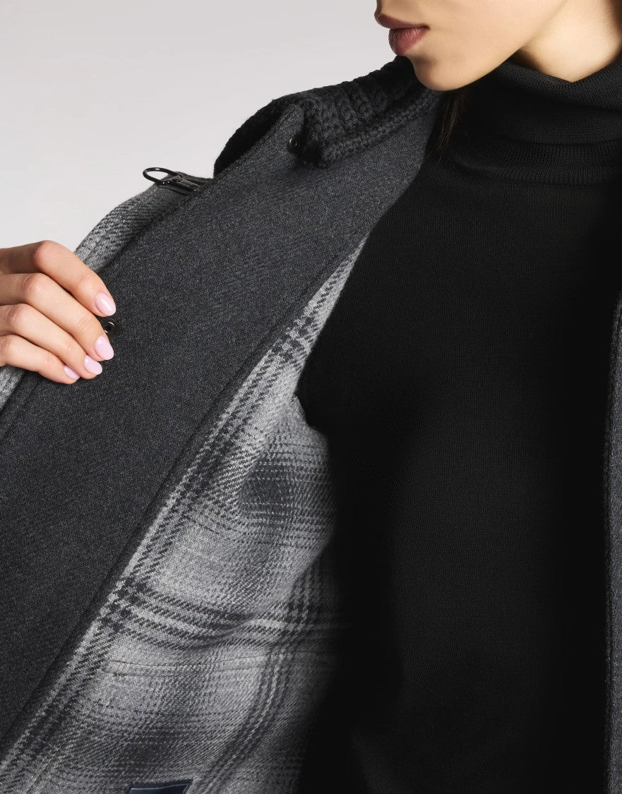 Fay Three-Hook Unlined Wool Jacket With Design