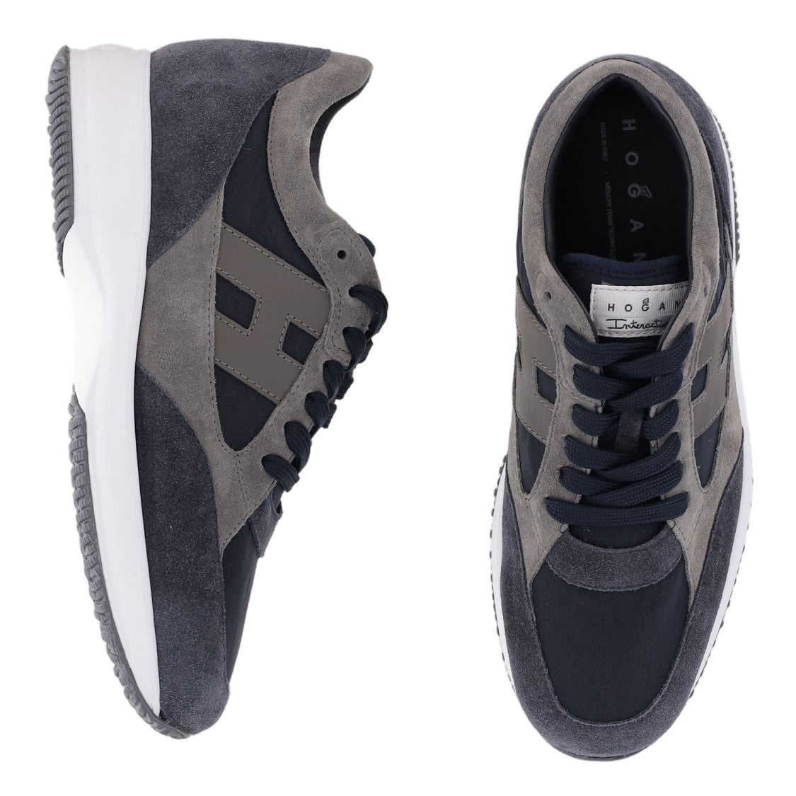 Hogan Multi-Tone Suede And Mesh Sneakers With Iconic Logo