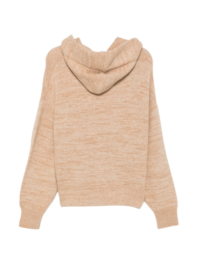 Closed Beige Marl Bow Detail Hooded Sweater