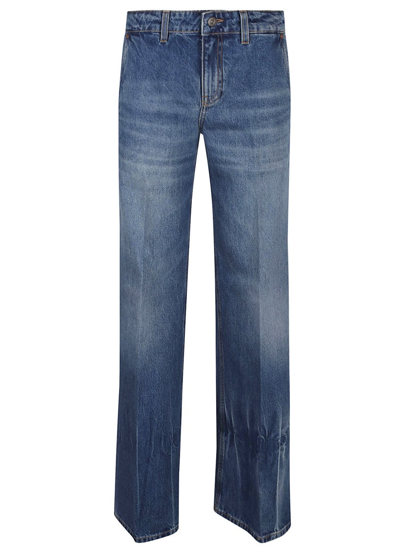 Victoria Beckham Relaxed Fit Straight Leg Jeans With Subtle Fade