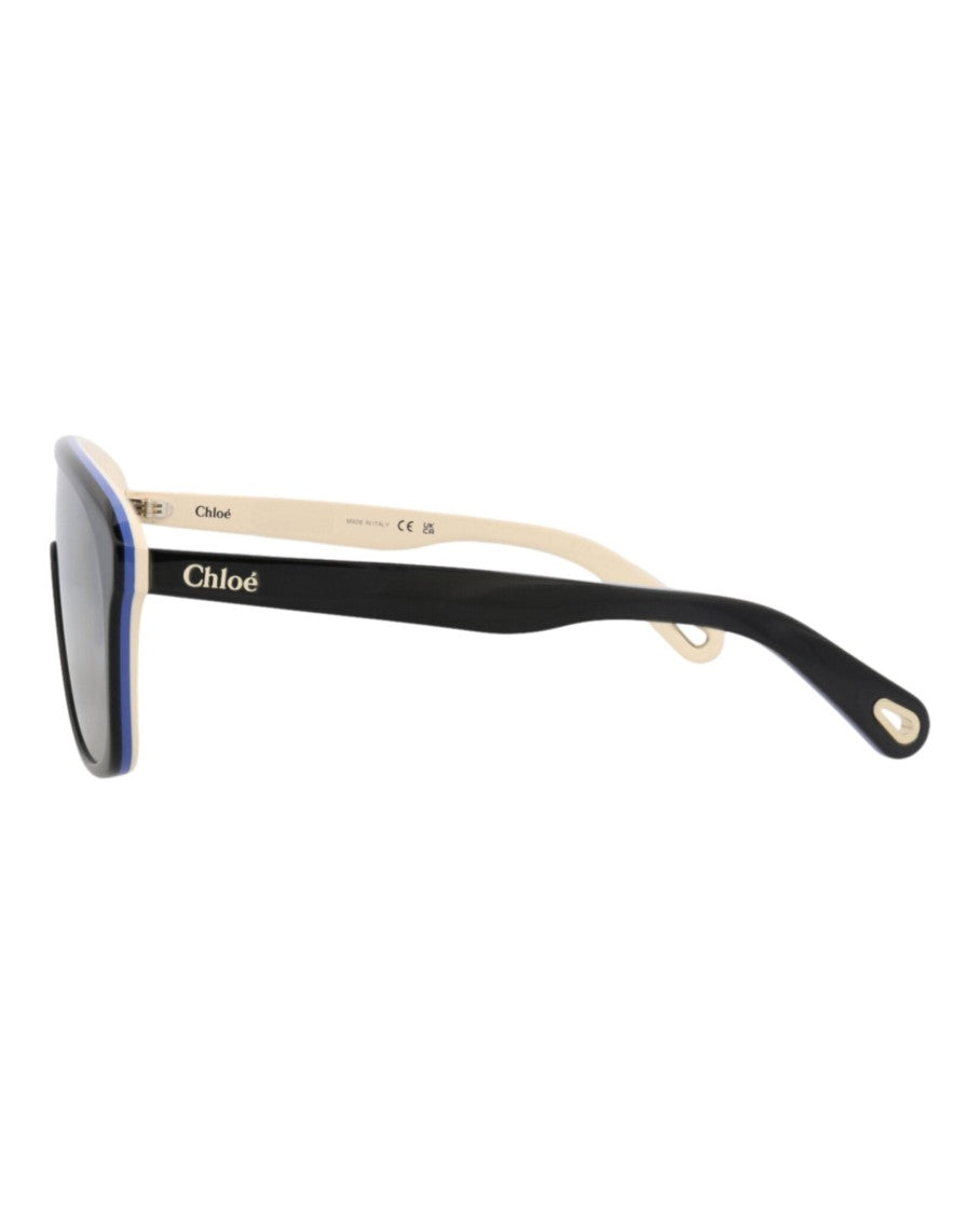 Chloé Aviator-Frame Recycled Acetate Sunglasses With Gold Logo Detail