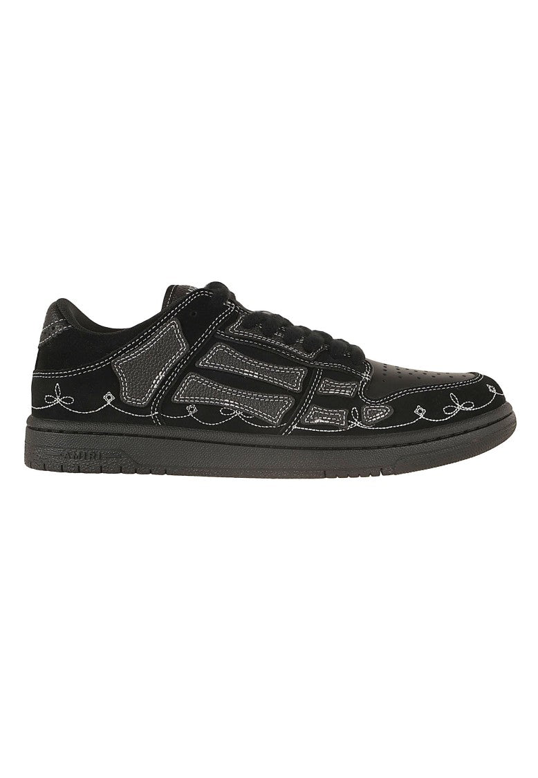 Amiri Western Skel Top Low Leather Bone Sneakers