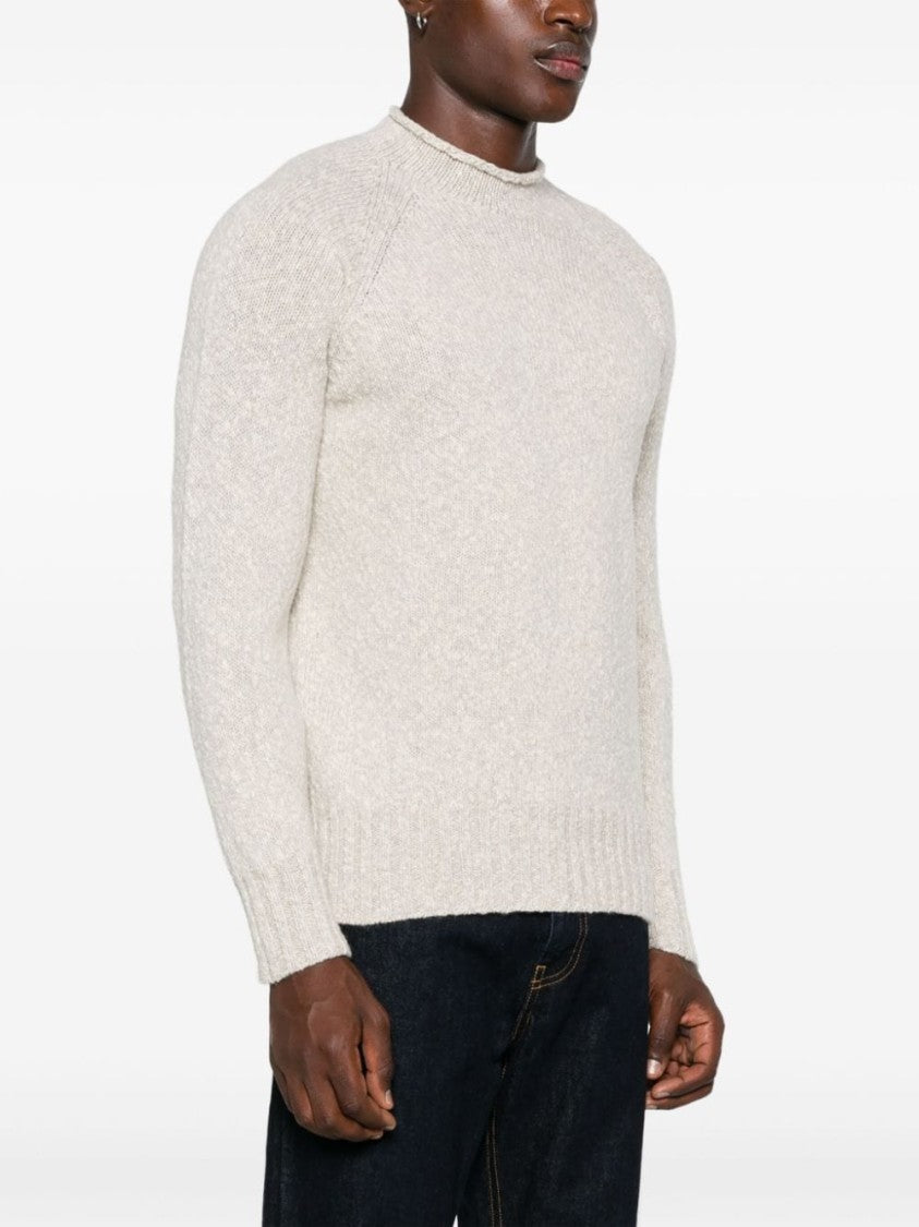 Drumohr Light Beige Long Sleeve Crew Neck Sweater