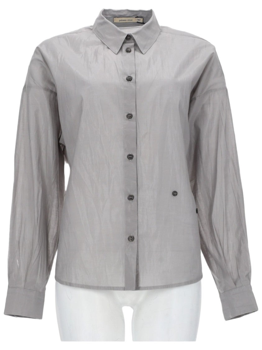 Paloma Wool Semi-Sheer Button-Down Shirt With Classic Collar