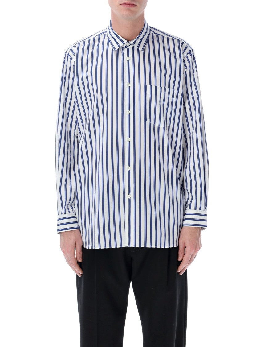 Comme Des Garçons Button Down Striped Cotton Shirt