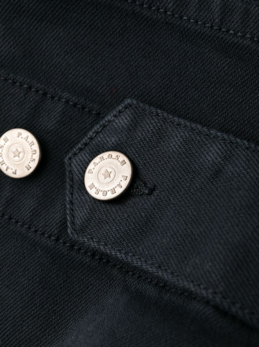 P.A.R.O.S.H. Cropped Trousers With High Waist And Textured Finish