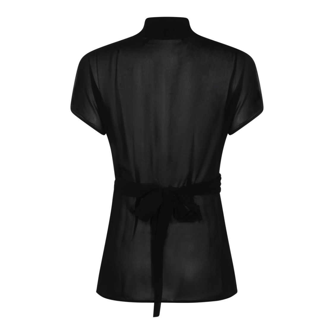 Rick Owens Translucent Silk Top With High Collar