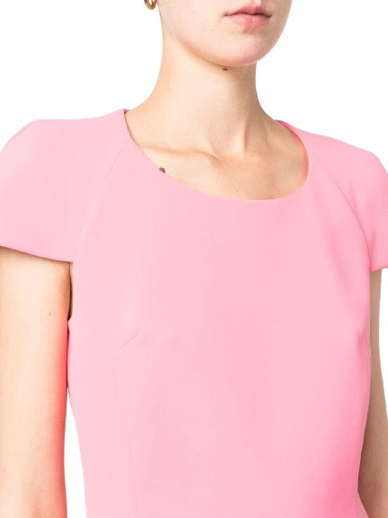 Moschino Pink Short Wide Blended Silk Dress