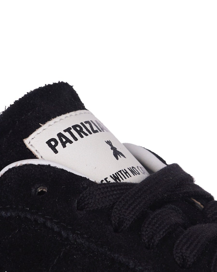 Patrizia Pepe Black/Dark Honey Leather Sneakers