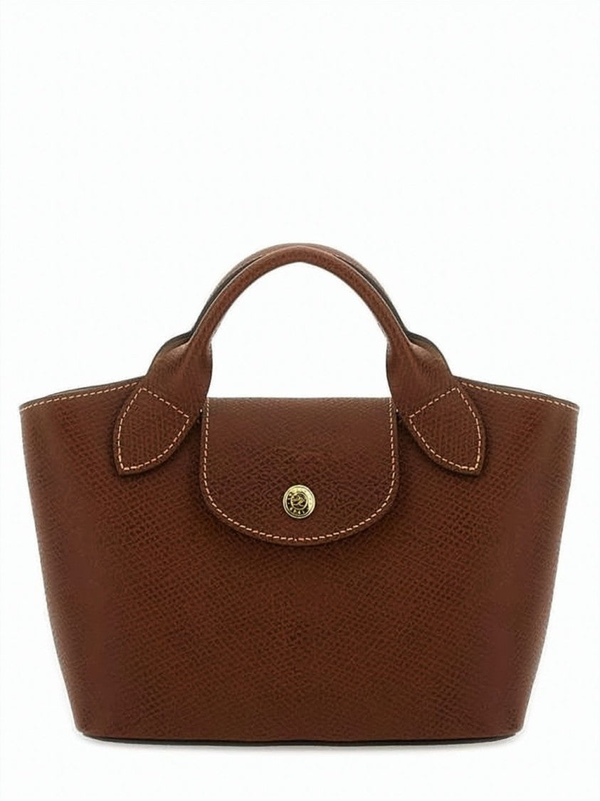 Longchamp Textured Cowhide Leather Small Top Handle Bag