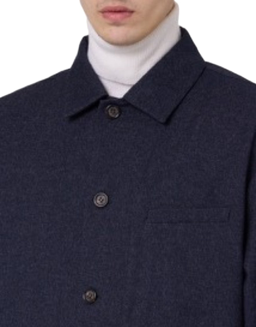 Paolo Pecora Three-Pocket Shirt Jacket With Classic Collar