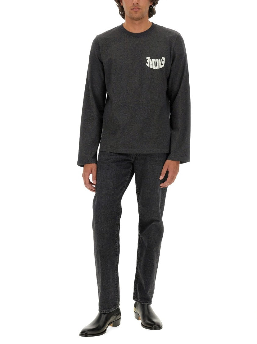 Courrèges Logo-Embellished Grey Regular Fit T-Shirt