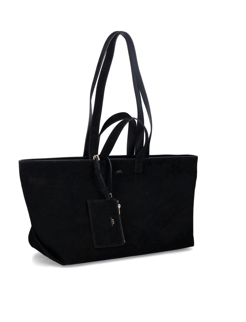A.P.C. Le Drummer Structured Suede Double Handbag