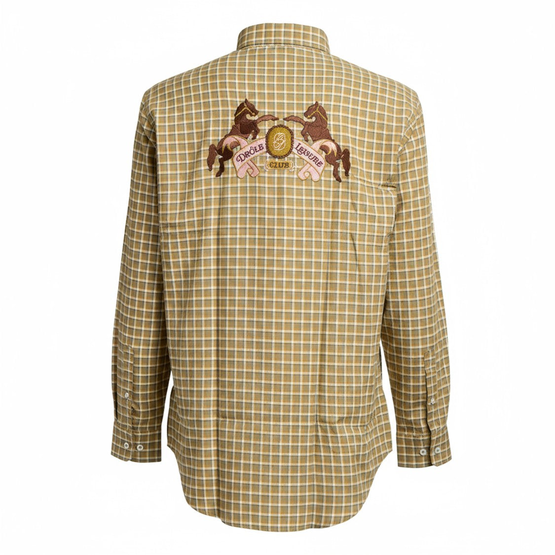 Drôle De Monsieur Checkered Khaki Button-Down Shirt