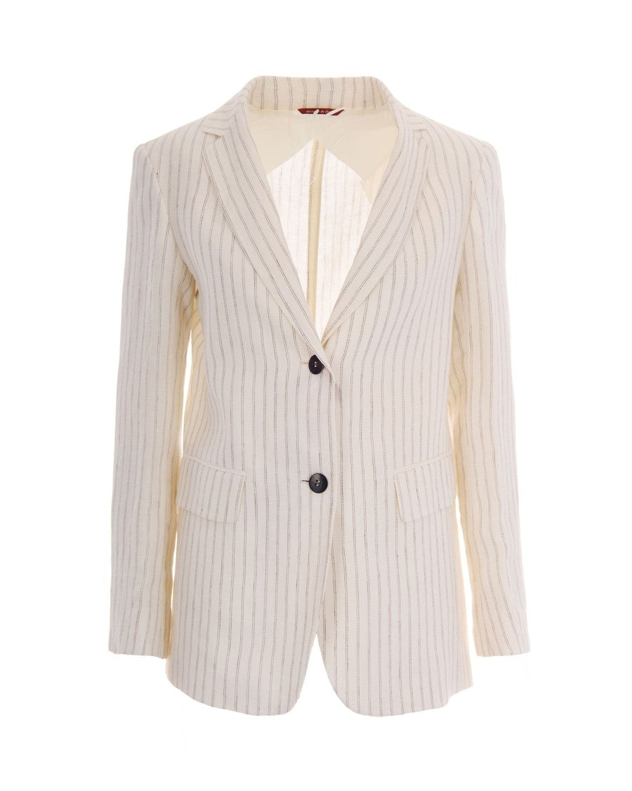 Max Mara Pinstriped Linen Blazer