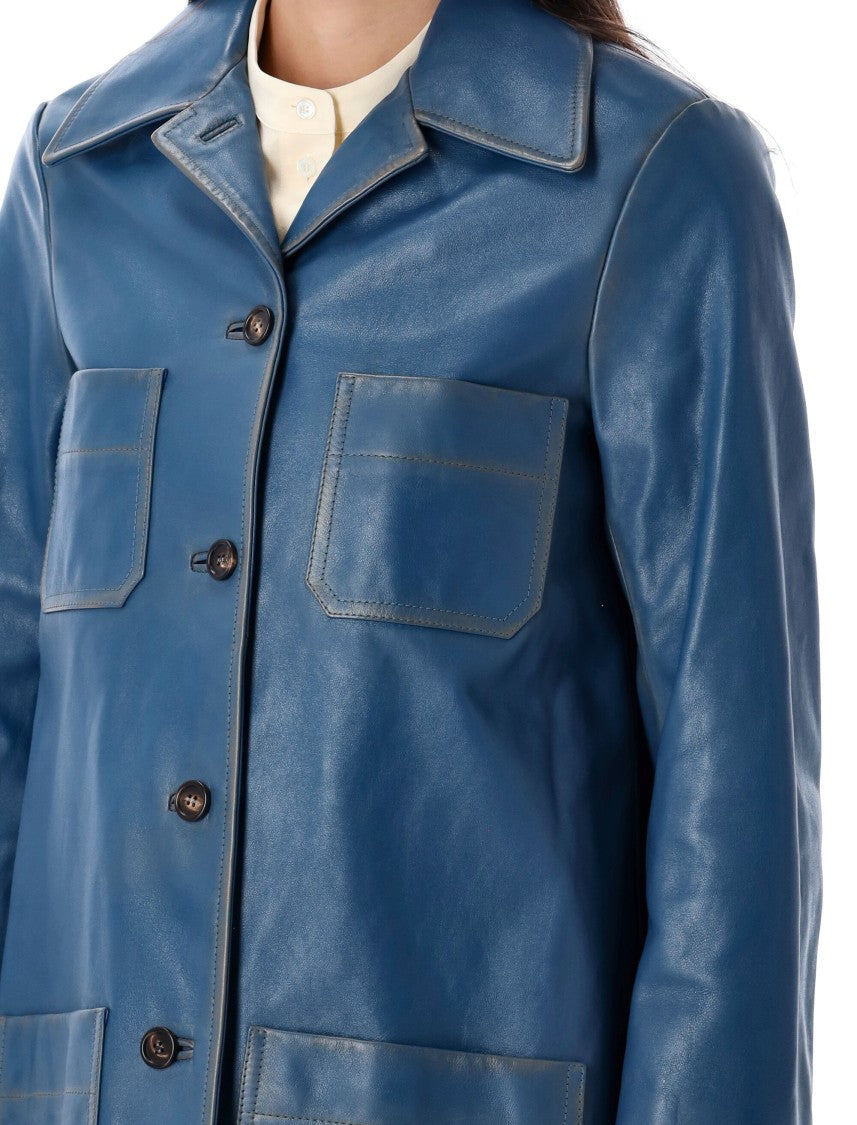 Chloé Single-Breasted Leather Coat