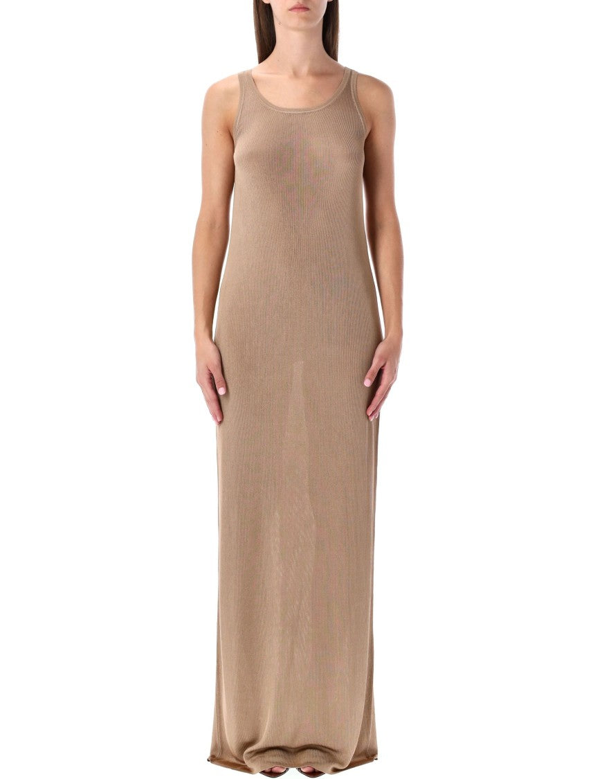 Saint Laurent Tank Floor Length Ribbed Dress