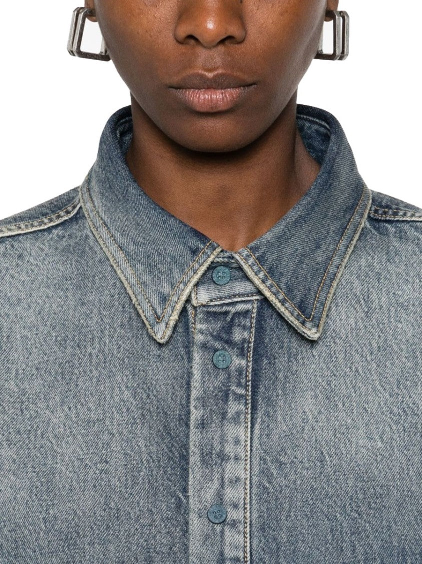 Balenciaga Relaxed Fit Denim-Style Shirt With Classic Collar