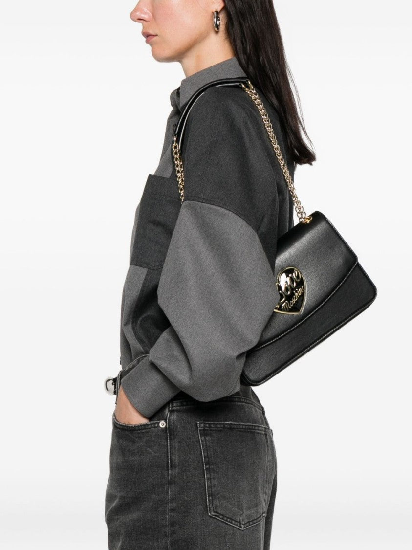 Love Moschino Rectangular Structured Shoulder Bag With Heart Emblem