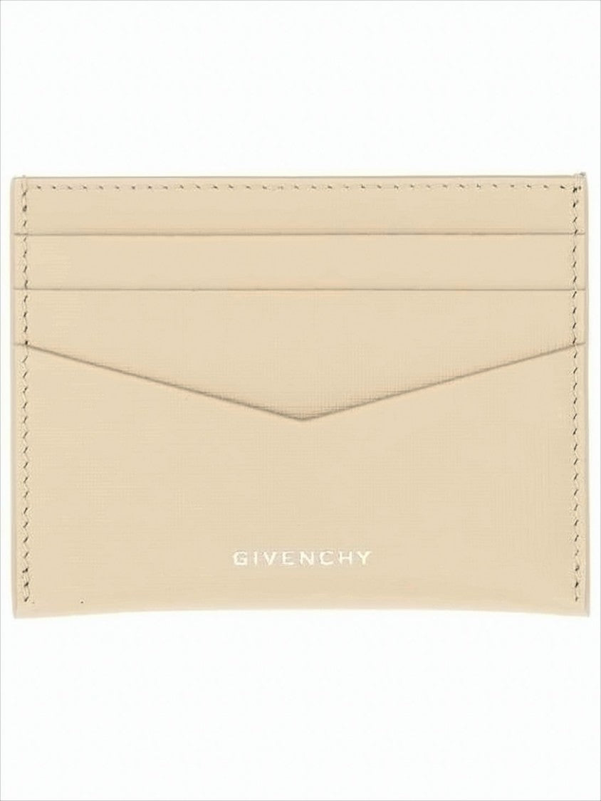 Givenchy Textured Calf Leather Card Wallet With V-Shaped Design