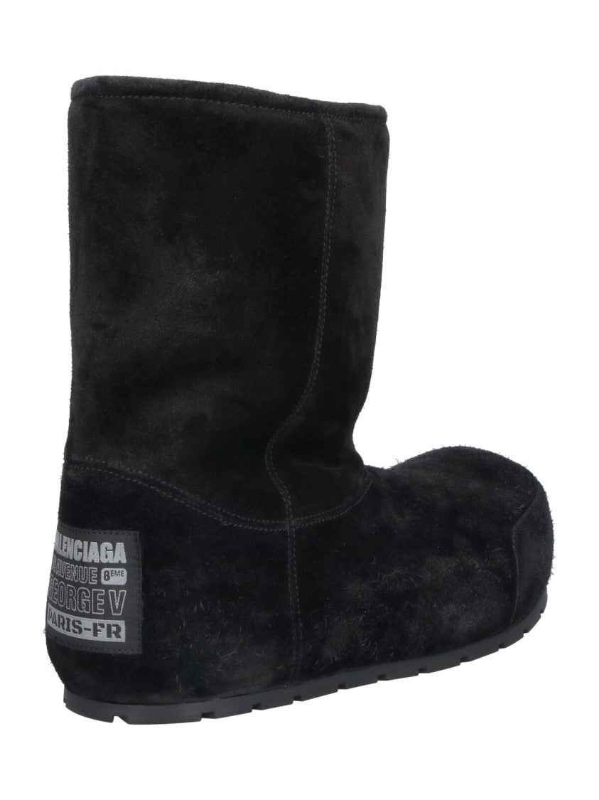 Balenciaga Black Distressed Dumbo Suede Ankle Boots