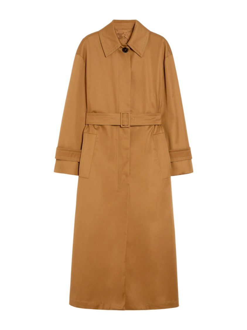 Max Mara Camel-Colored Long Coat With Classic Collar