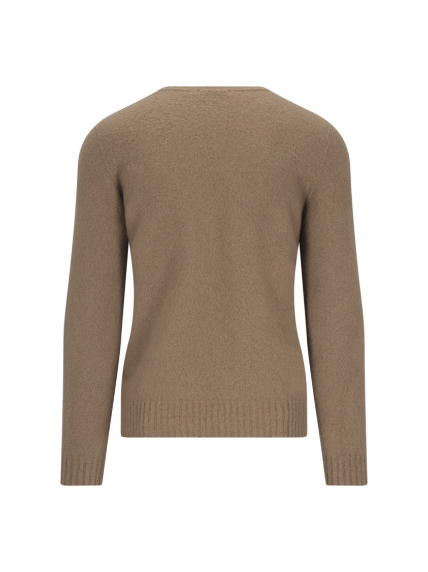 Drumohr Basic Sweater In Brown Wool Light Shade