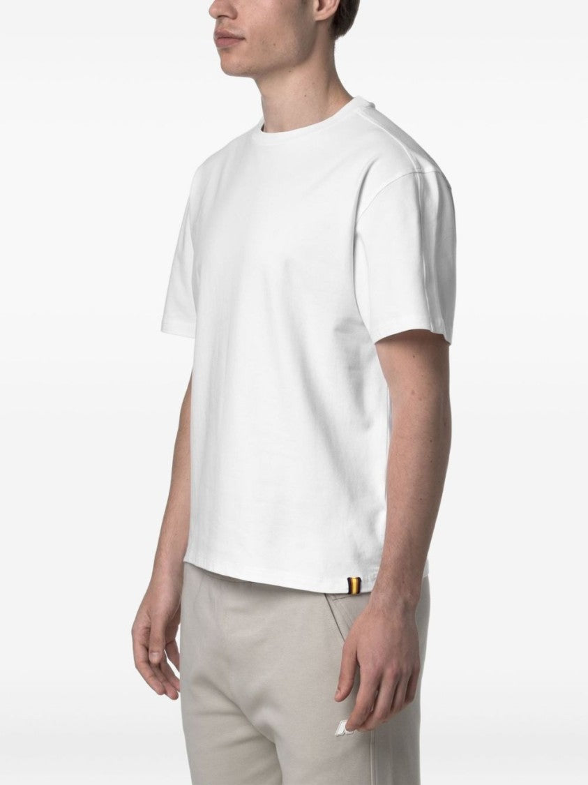 K-Way Cotton Crew Neck T-Shirt With Straight Hemline