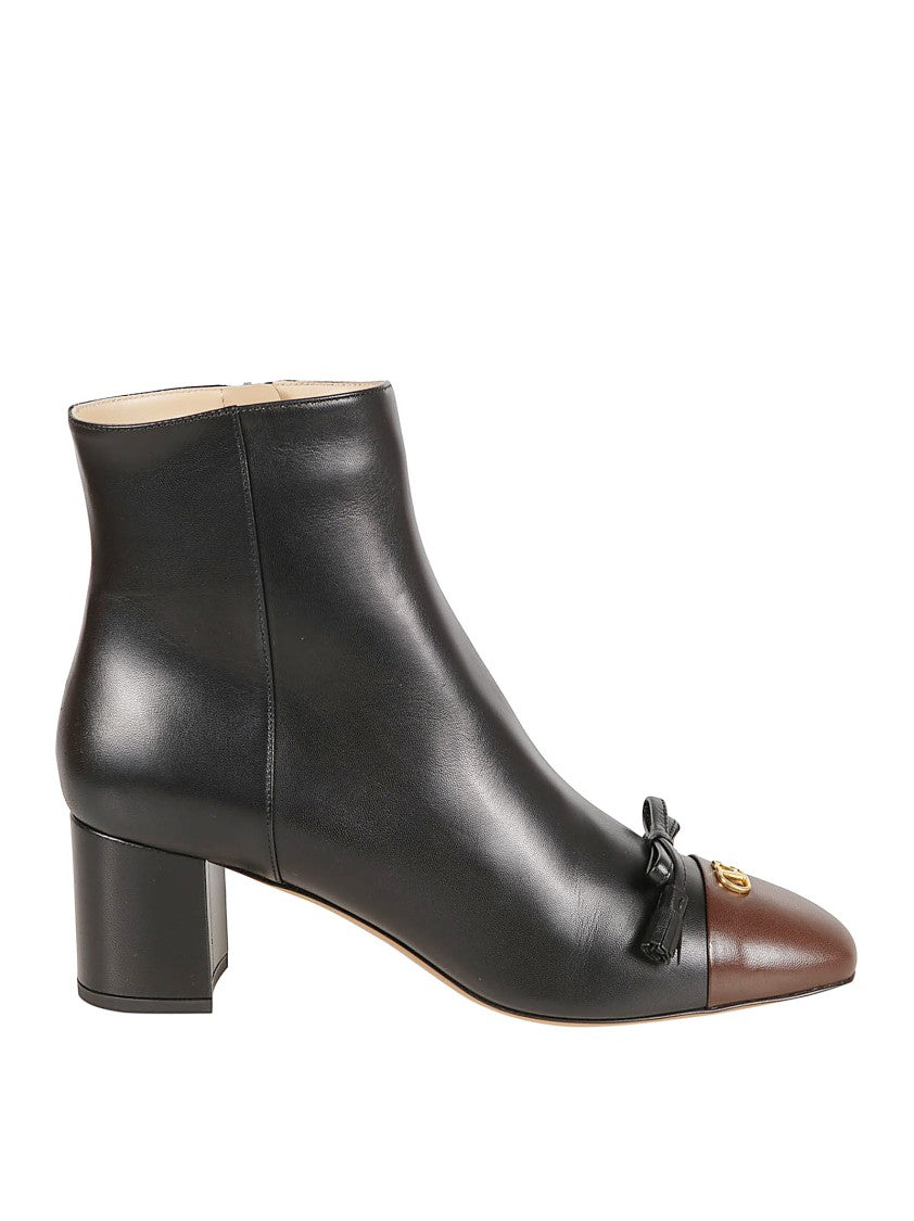 Valentino Garavani Two-Tone Kidskin Ankle Boots With Vlogo Detail