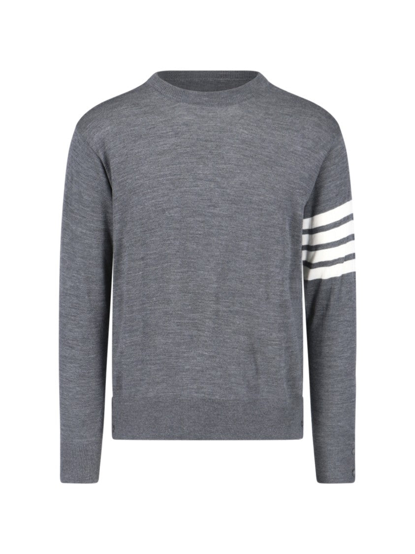 Thom Browne 4-Bar Wool Sweater – Light Grey